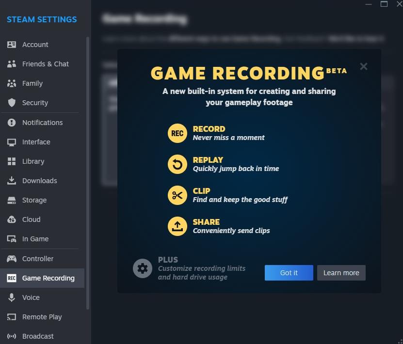 How to access Steam Game Recording Beta