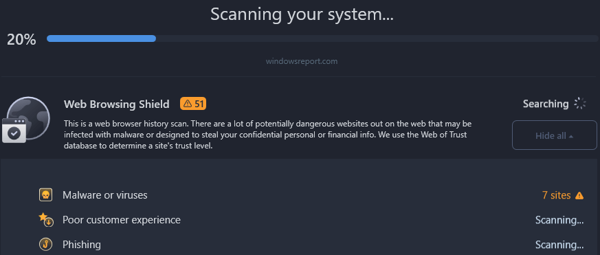 Scan for malware